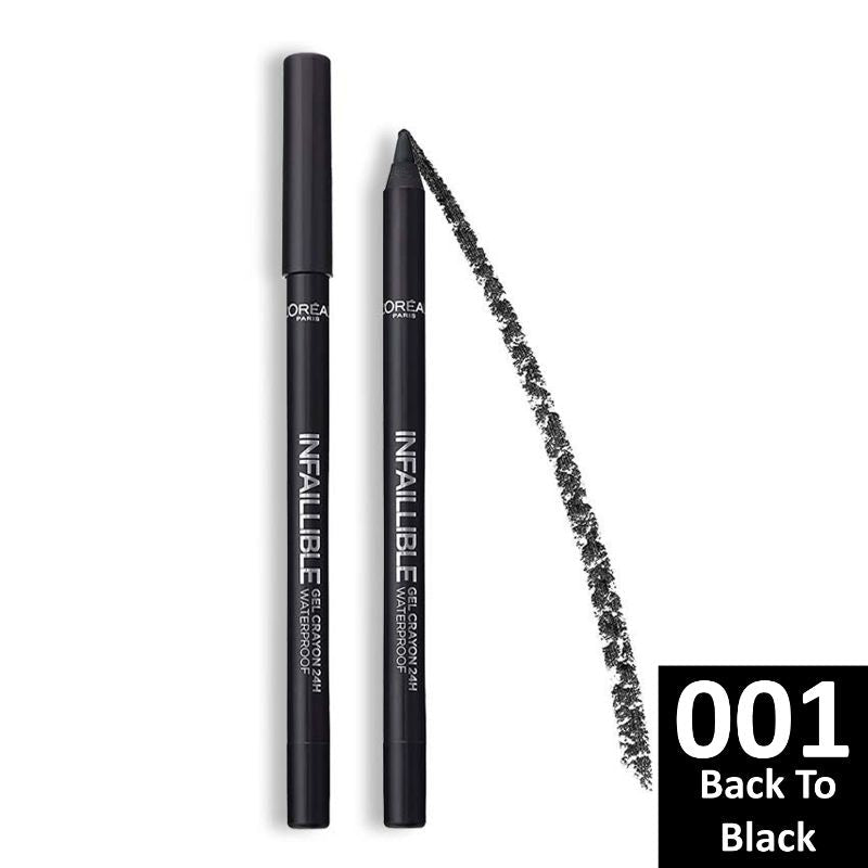 L'Oreal infaillible gel crayon waterproof eyeliner 001-back to black - Medaid International