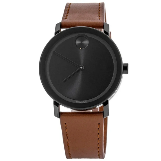 Movado Bold Men’s Black Dial & Cognac Leather Watch | Sinsay in Lebanon