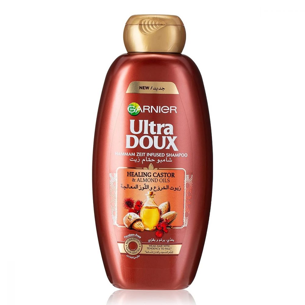 Garnier Ultra Doux Castor and Almond Oil Hammam Zeit infused Shampoo 600 ML - Medaid International