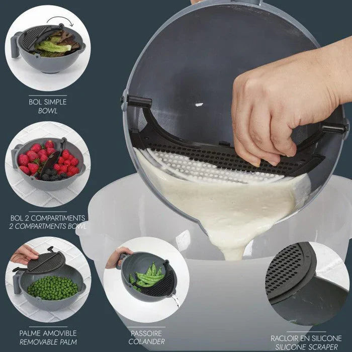 CHEF BOWL WITH SPATULA WITH INTEGRAL SCRAPER