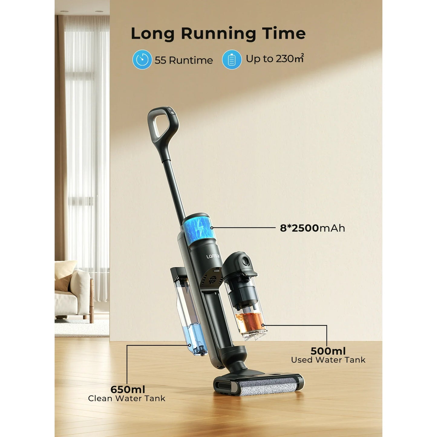 Laresar M3 Cordless Wet Dry Vacuum Mop