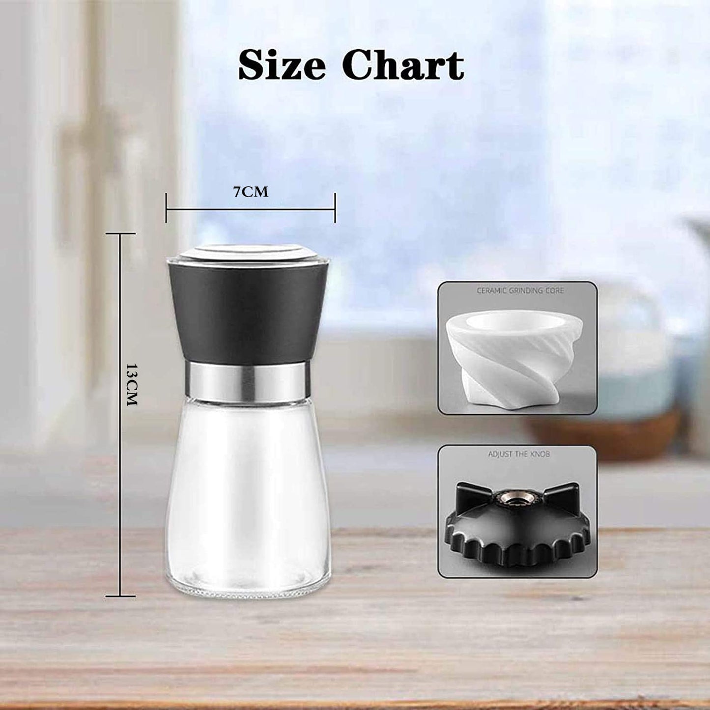 Danny Home Pepper Mill Seasoning Bottle 13-cm Black