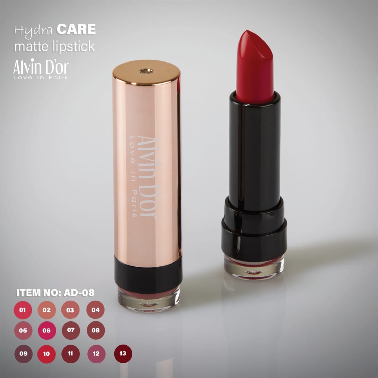 Alvin D'Or Ad-08 Hydra Care Matte Lipstick - Medaid International