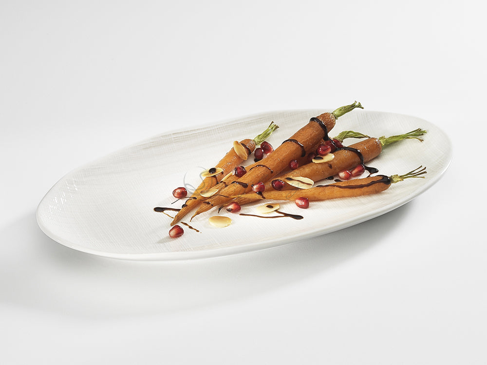 Symphony linen oval platter - (L:30,W:16,H:2.5cm)