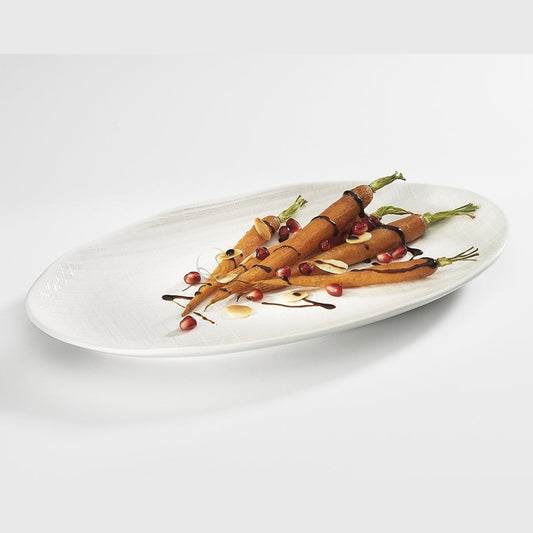 Symphony linen oval platter - (L:30,W:16,H:2.5cm)