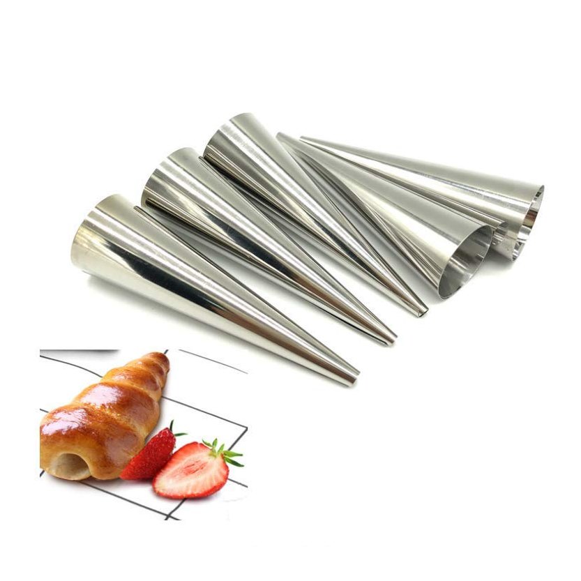 8PCS Stainless Steel Pastry Cream Horn Molds, 12.7cm
