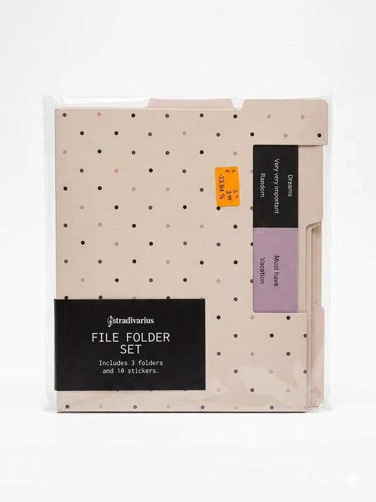 Stradivarius Decorative File Folder Set 3 Folders & Labels | Stradivarius In Lebanon