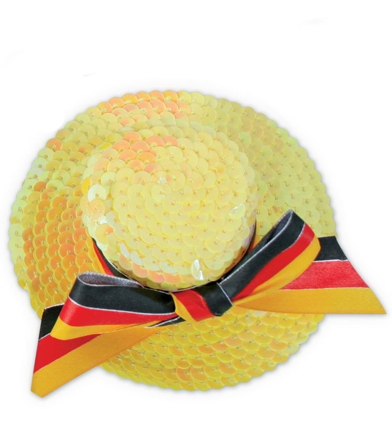 SD Yellow German Flag Sequin Top Hat Hair Clip | SD In Lebanon