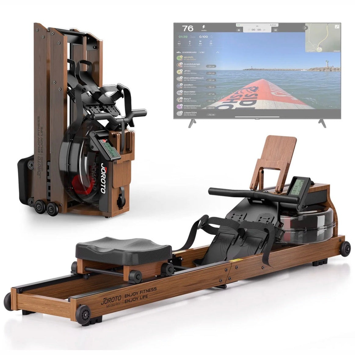 Solid Oak Water Resistance Rowing Machine