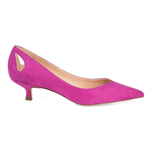 Journee Collection Women's Fuchsia Goldie Pointed Toe Kitten Heel Pumps | Journee Collection In Lebanon
