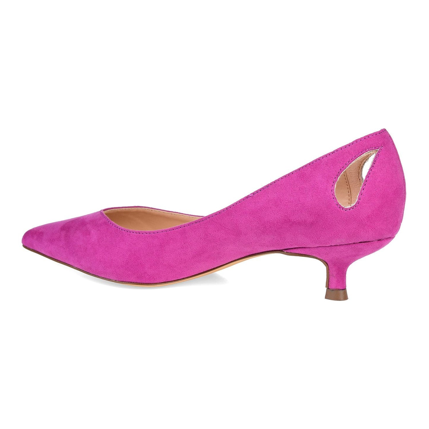 Journee Collection Women's Fuchsia Goldie Pointed Toe Kitten Heel Pumps | Journee Collection In Lebanon