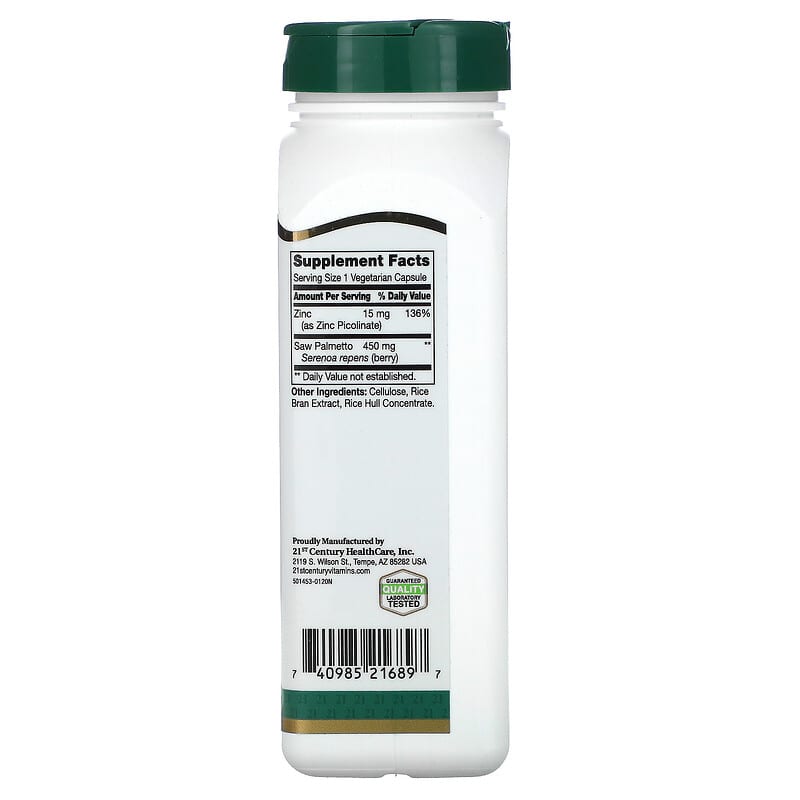 21st Century, Saw Palmetto, 450 mg, 200 Vegetarian Capsules - Medaid International