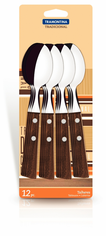 Tramontina traditional wood table spoon set of 12