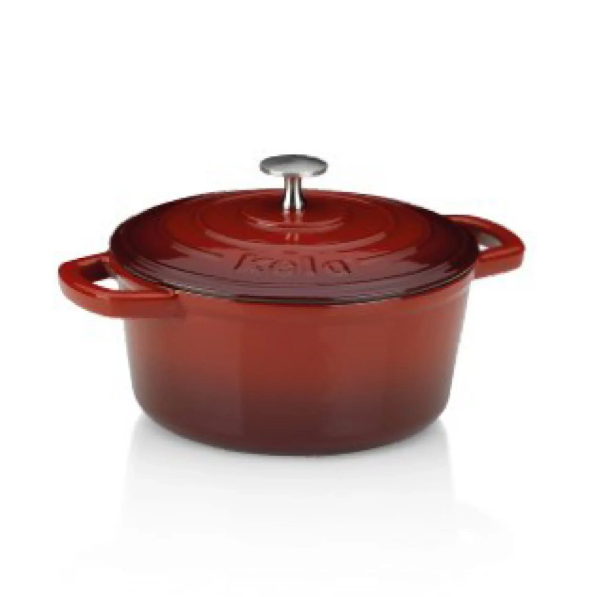 Kela Roasting Round Tray Cast Iron Red 2.5L