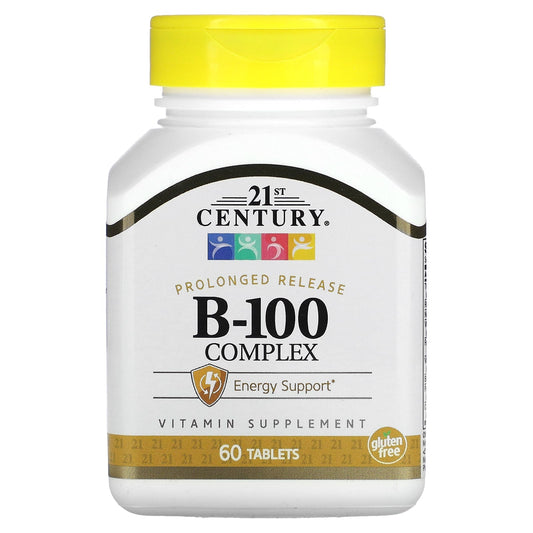 21st Century, B-100 Complex, Prolonged Release, 60 Tablets - Medaid International