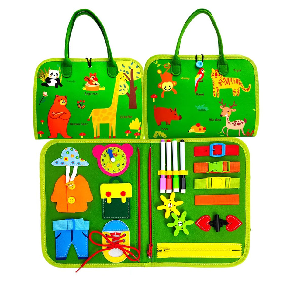 (Net) Sensory Activity Book Green Animal Zoo Design Busy Board Lebanon