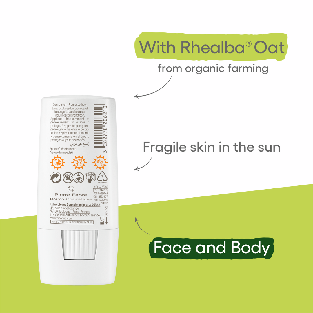 A-Derma Protect Invisible Sunscreen Stick SPF50+ I Body - face - lips