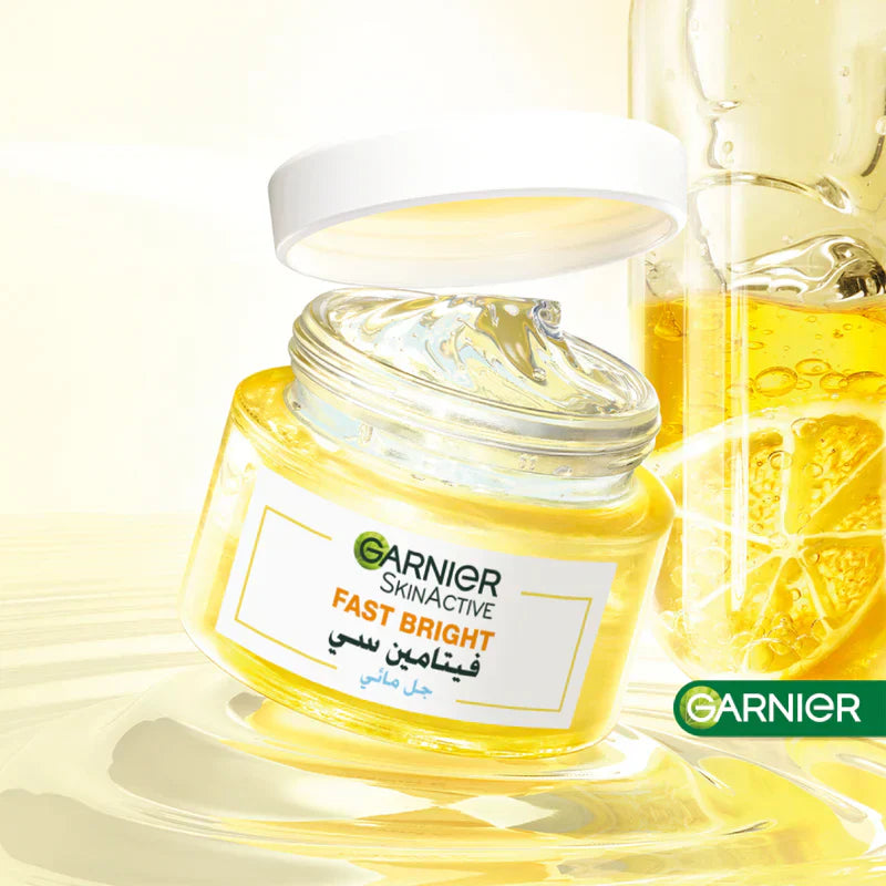 Garnier Skin Active Fast Bright Vitamin C Water Gel Moisturizer 48 Hours Hydration, Anti Dark Spots 30ml