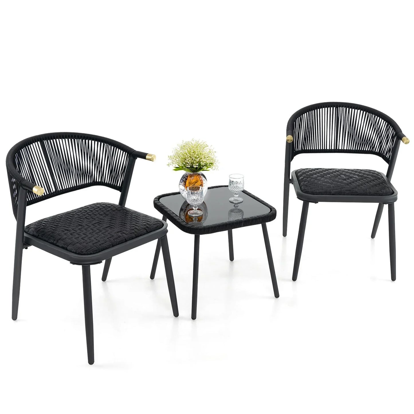 Costway 3 Piece Outdoor Wicker Furniture Set