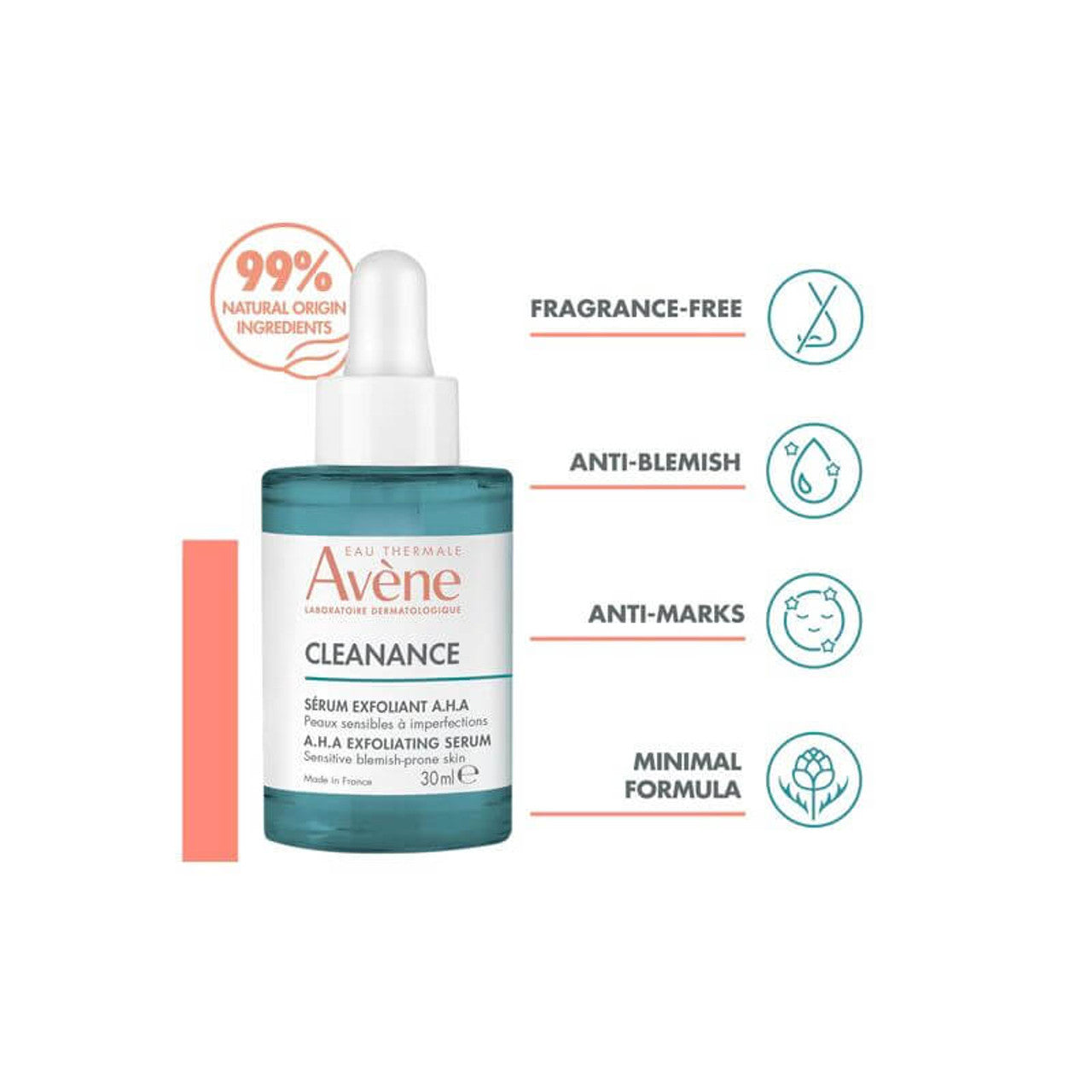 Avene cleanance A.H.A exfoliating serum 30ml