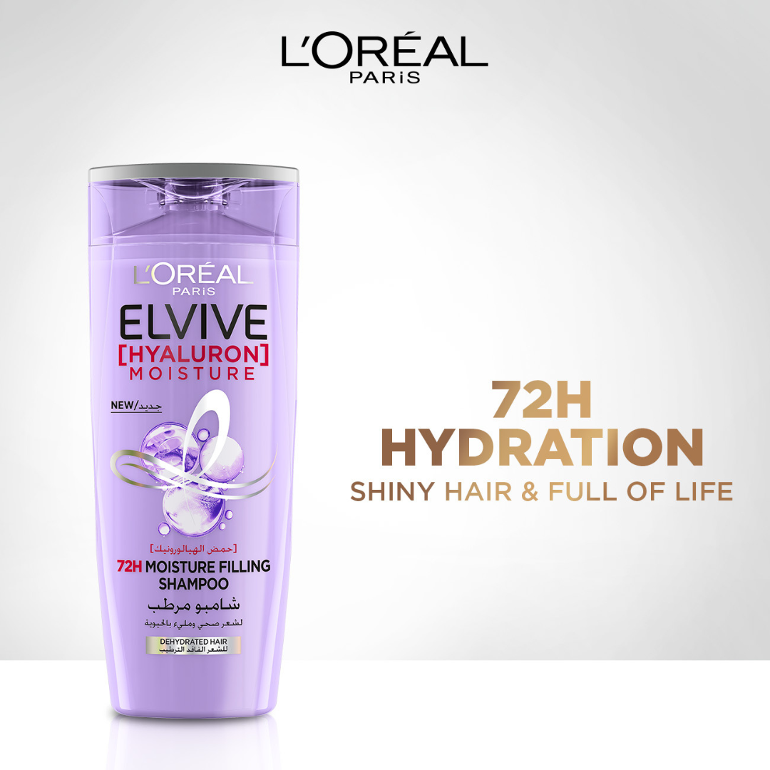 L'Oréal Paris Elvive 72 Hours Hyaluron Filling Moisture Shampoo For Reviving Dehydrated Hair