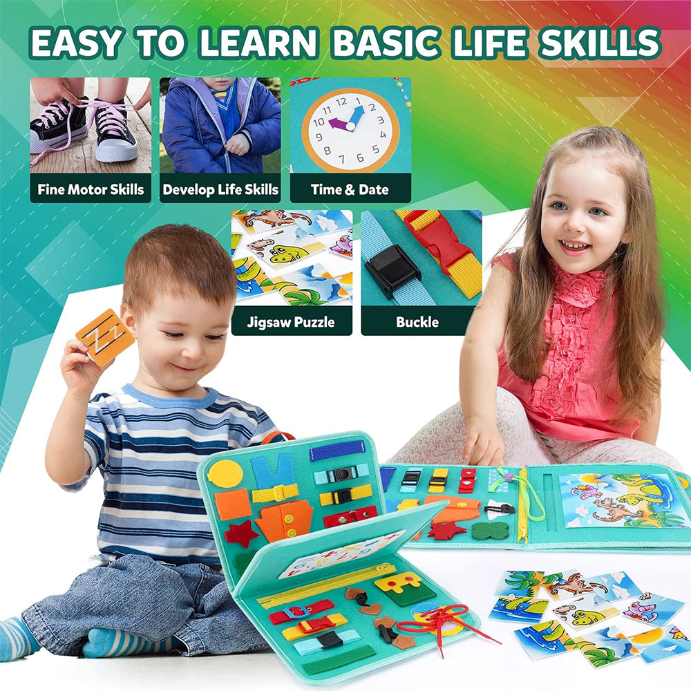 (Net) Sensory Activity Book Clock Design Busy Board