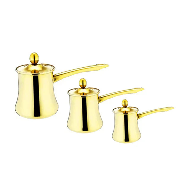 Phoneix 3 pcs Golden color stainless steel coffee warmer set