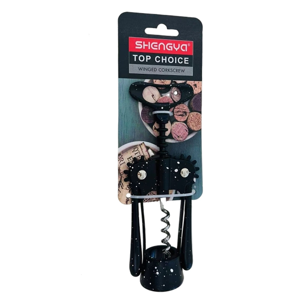 Premium Metal Corkscrew with Bottle Opener Black Granite