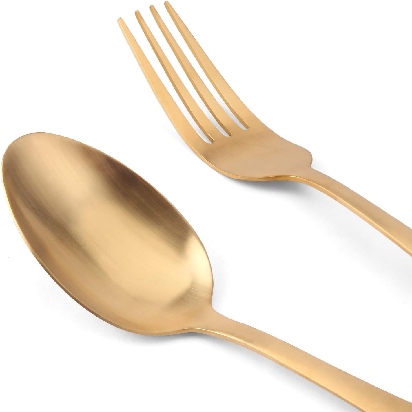 Danny Home 30-Pieces Stainless Steel Elegant Matte Gold Flatware Set