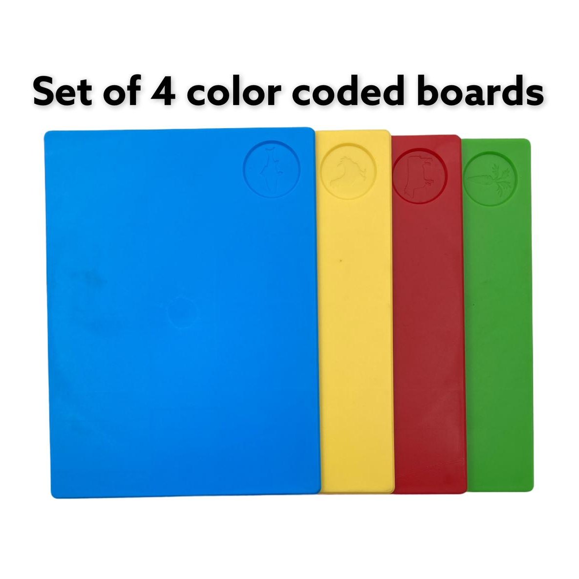 Set of 4 thick color coded chopping boards
