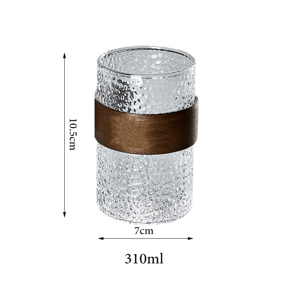 Danny Home 2-Pcs Whisky Glasses Wood Handle Set 310ml