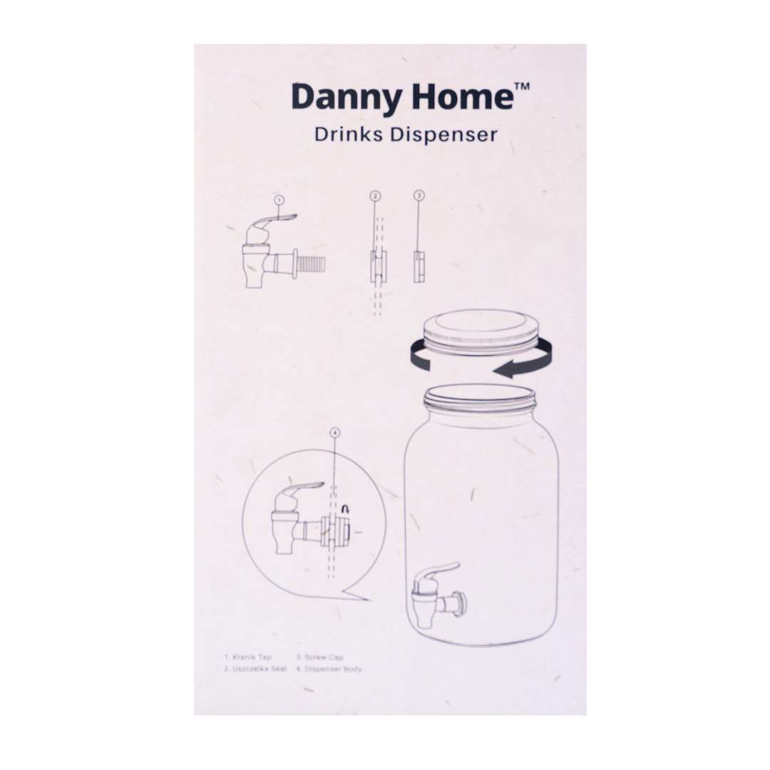 Danny Home Glass Beverage Dispenser 3-L