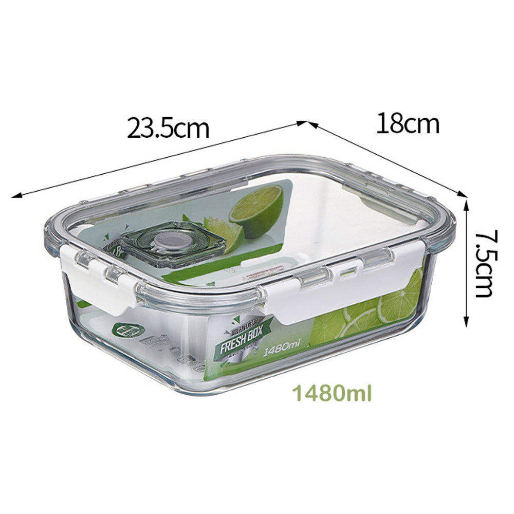 630ml Borosilicate Rectangle Glass Food Storage Container With Microwave, Freezer &amp; Dishwasher Safe NFH-77309