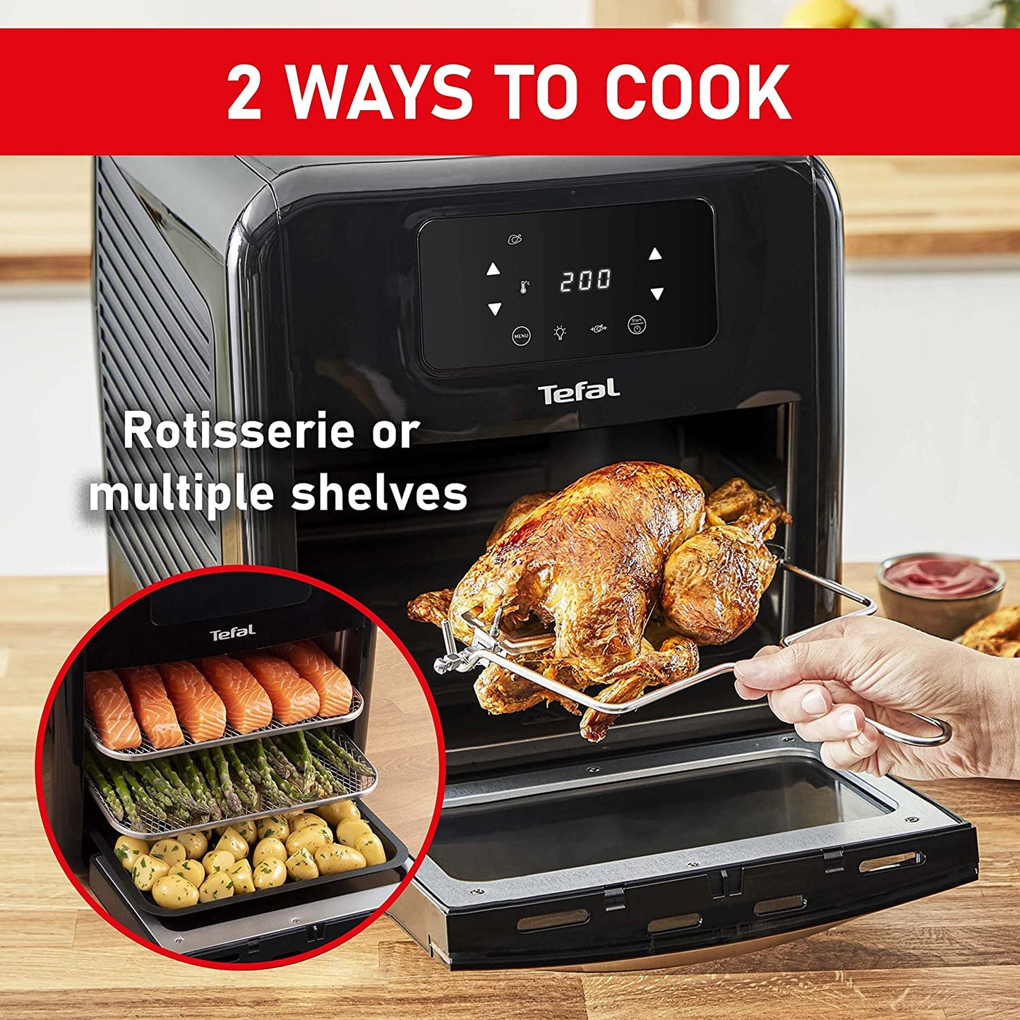 Tefal EasyFry 9 in 1 Oven, 9 functions, 11L capacity, Air fry, grill, roast, bake, dehydrate, FW501827