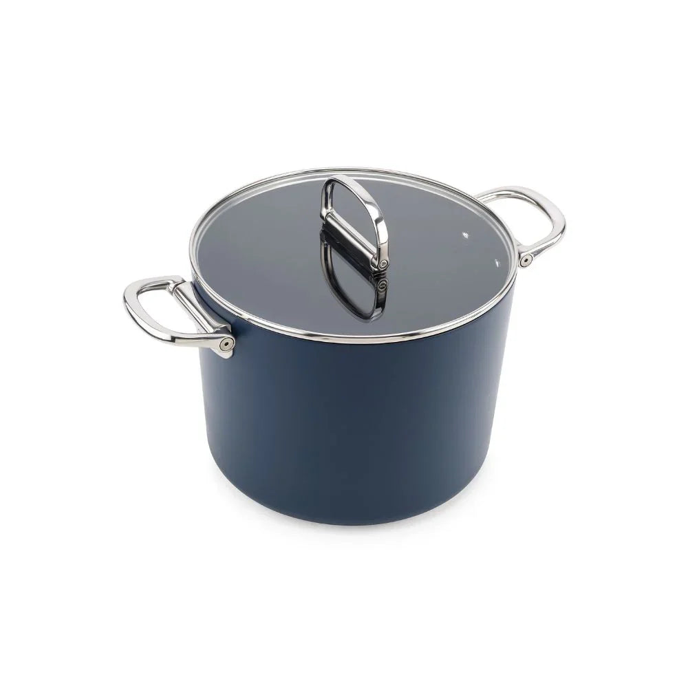 Joseph   Joseph   Space   Folding   Handle   Ceramic   Non-stick   25cm   Blue   Stock   Pot   &   Lid