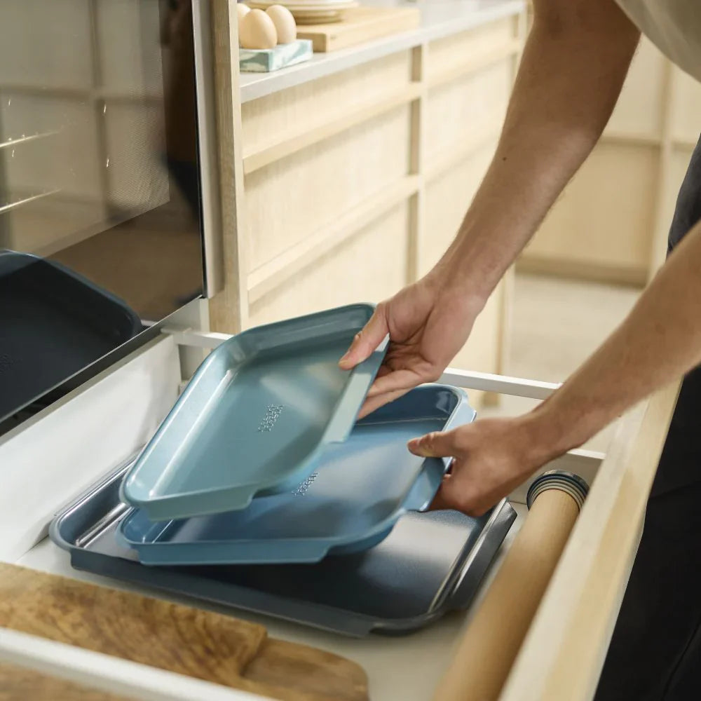 Joseph   Joseph   Nest™   Bake   Non-Stick   3-piece   Blue   Baking   Tray   Set
