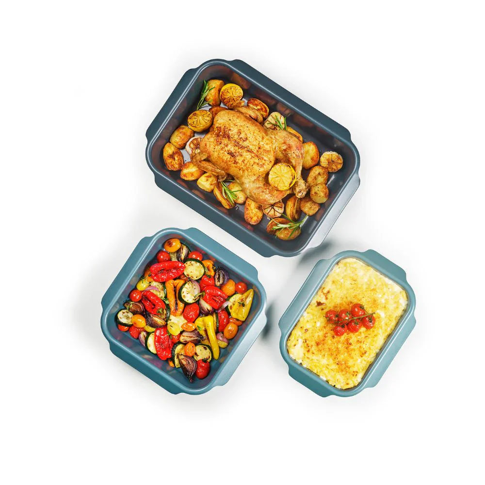 Joseph   Joseph   Nest™   Oven   Non-stick   3-piece   Blue   Roasting   Tray   Set