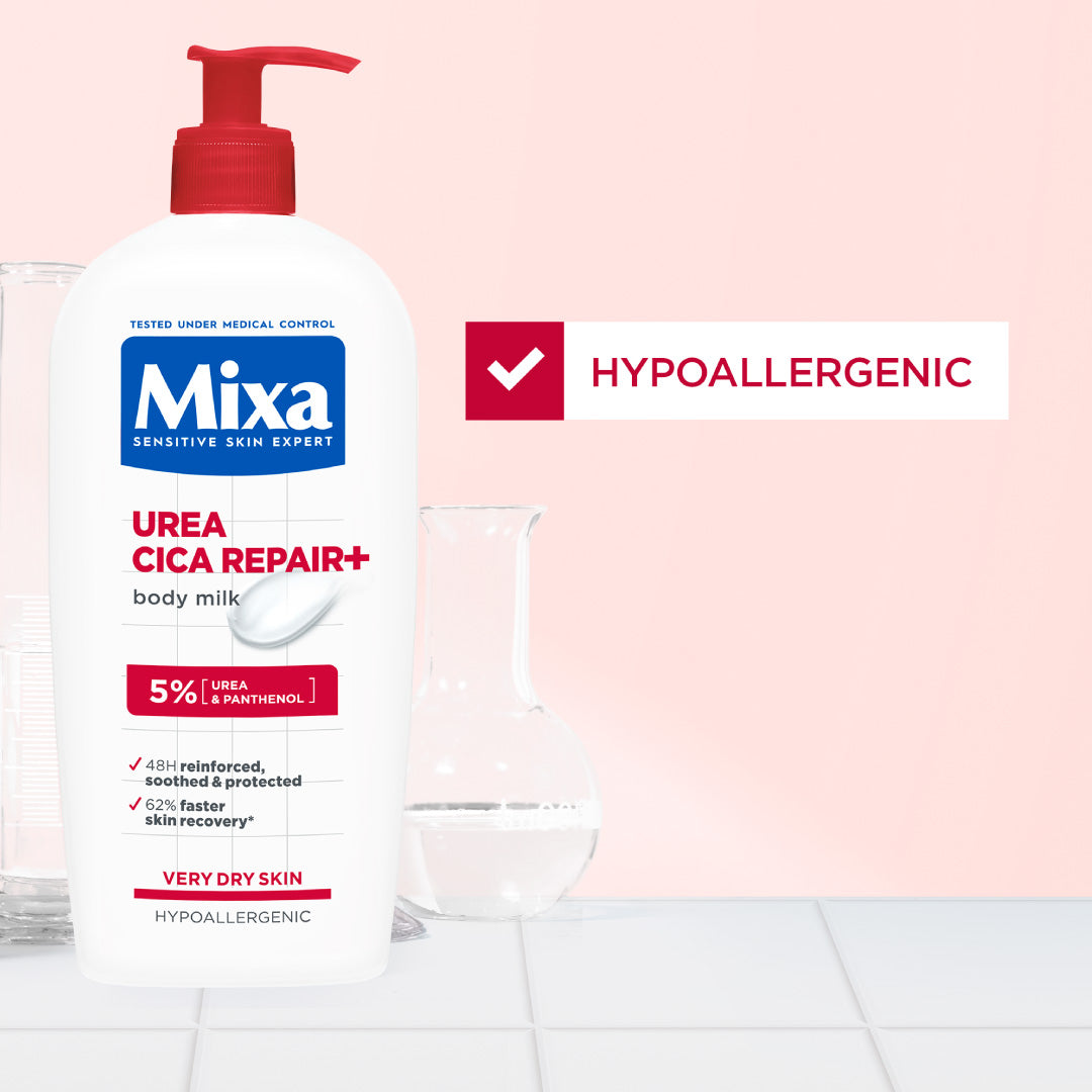Mixa Urea Cica Repair Body Lotion - For Keratosis Pilaris Skin, Dry Rough Skin & Tiny Reddish Bumps - 400 ml
