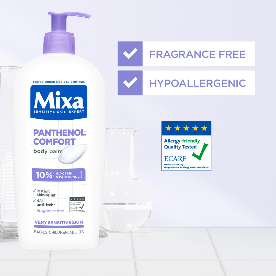 Mixa Panthenol Comfort Body Lotion - Anti-Scratching Cream - For Dry Skin, Atopy Prone Skin and Eczema - 250 ml