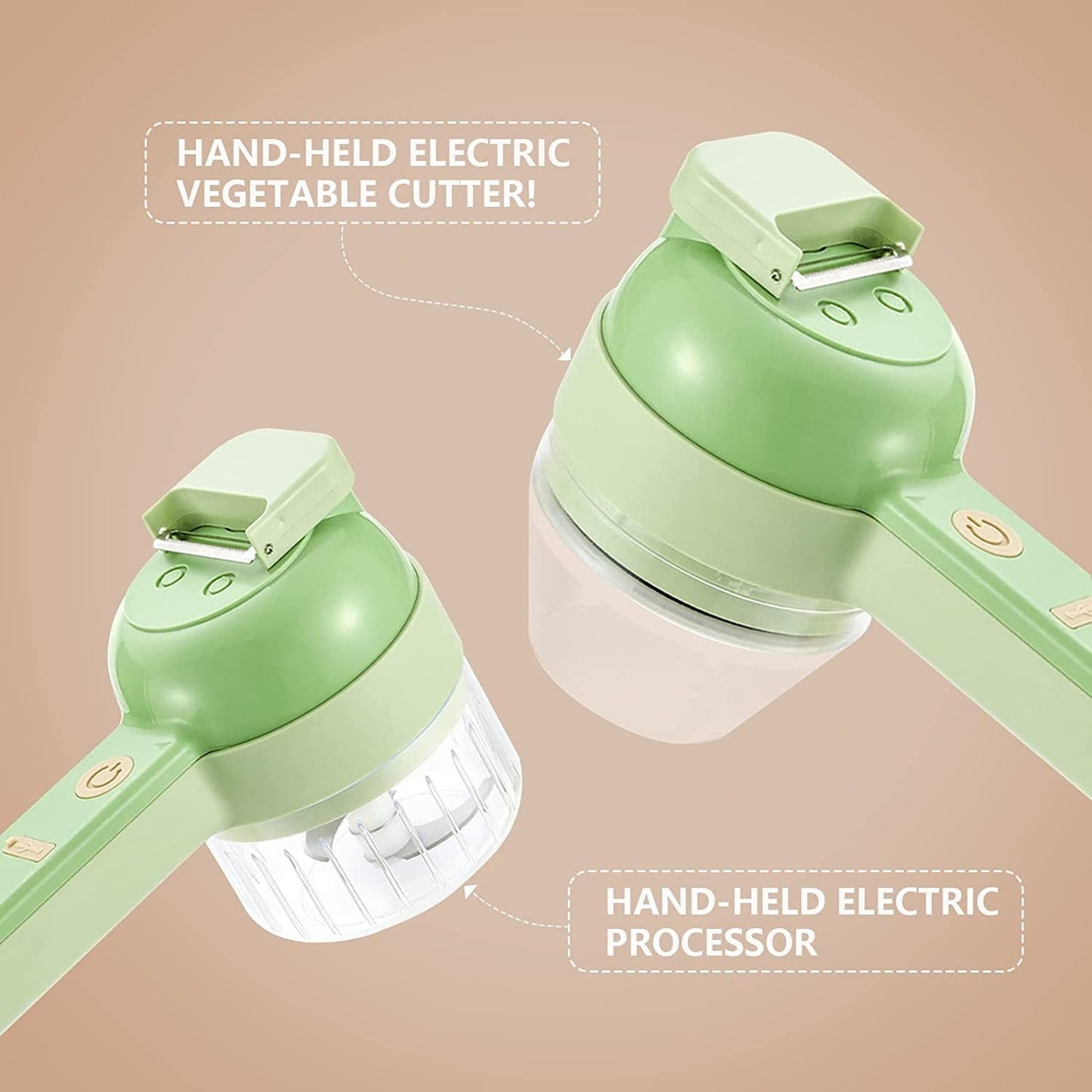 4 in 1 Rechargeable Electric Kitchen Chopper Garlic Masher Meat Grinder Mini Food Garlic Vegetable Crusher Slicer Rechargeable Food Processor