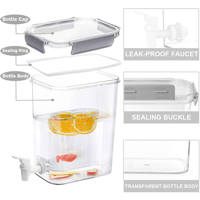 4.5 L Clear Acrylic Beverage Dispenser with Lid and Spigot Storage Bucket for Parties Birthdays Buffets Social Gatherings - Medaid International