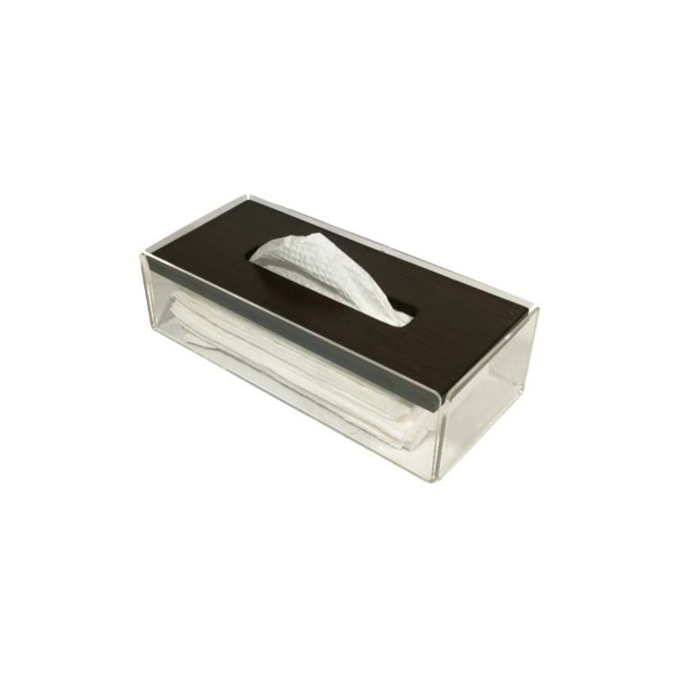 Wooden Plexi Tissue Box – Wenge- 26x12x7cm – Flow Collection