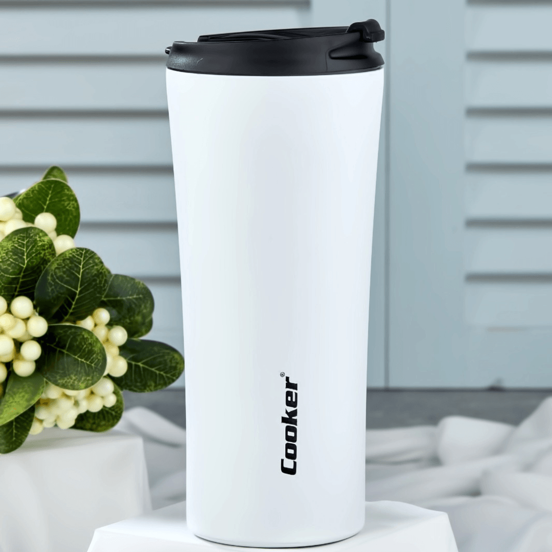 400 ML PAINTED STEEL Tumbler Thermos White