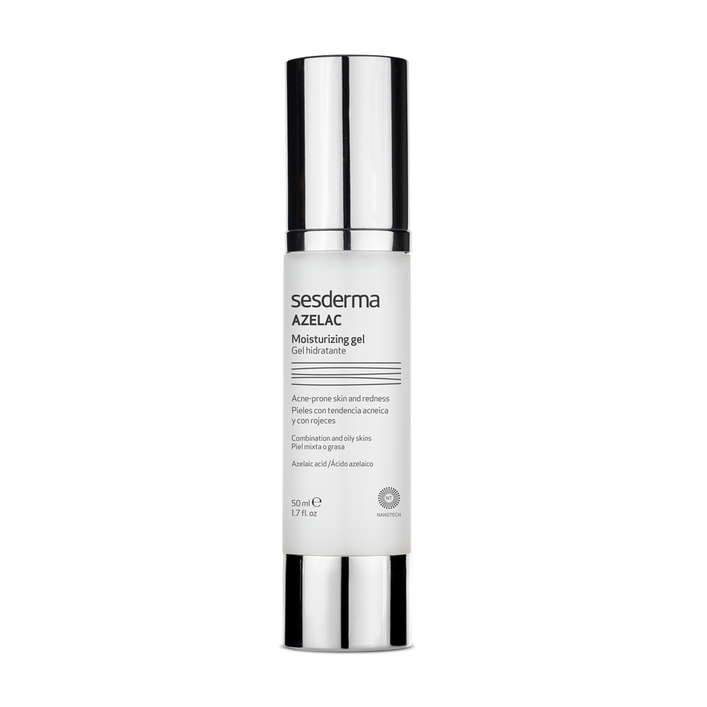 Sesderma Azelac Moisturizing gel - 50 ml | Daily Moisturiser for Sensitive Skin | Rosacea Skin | Oily Combination Skin | Redness | Green Pigment | Hides Redness | 50ml - Medaid International