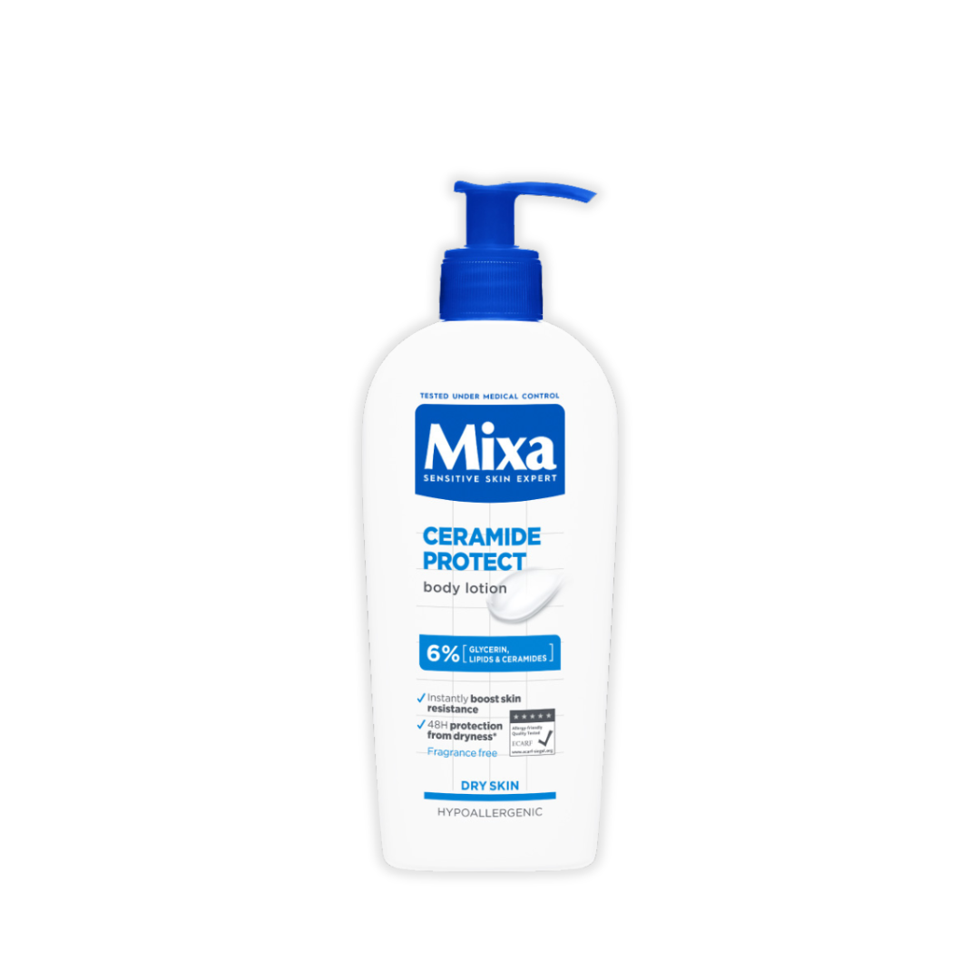 Mixa Ceramide Protect Body Lotion - For Dry, Very Dry and Sensitive Skin With 6% Glycerin, Lipids & Ceramides