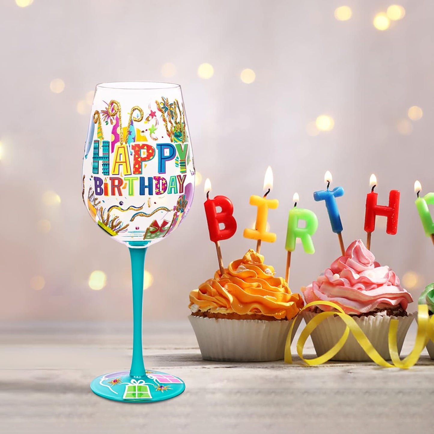 Danny Home Hand-painted Wine Glass Happy Birthday