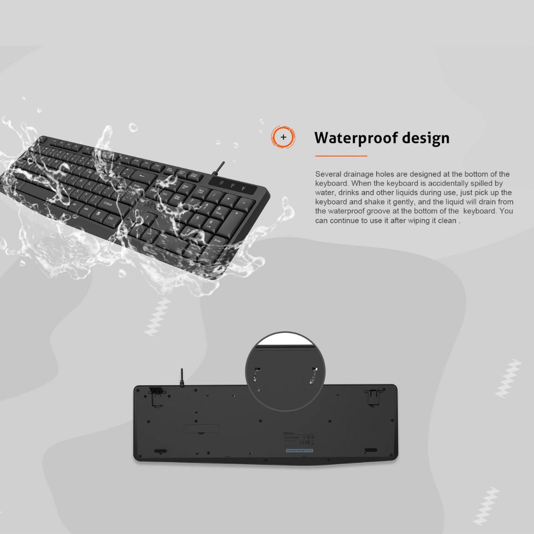 Meetion MT-K200 Economical Universal Waterproof 104 Keys USB Wired Office Keyboard - Medaid International