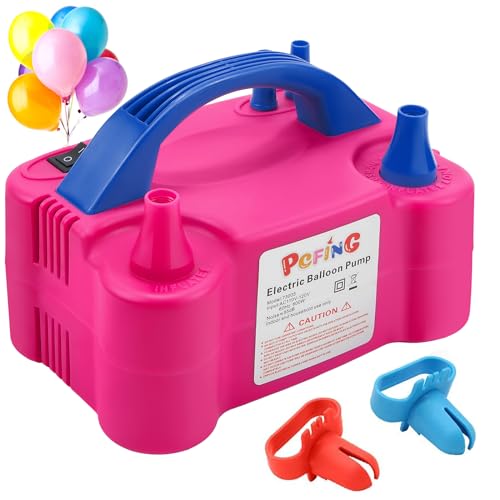 PCFING - Electric Balloon Pump with Dual Nozzle, Fast Inflation & Tie Tool