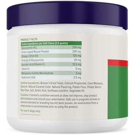 Yumove Hip & Joint Supplement for Dogs with Glucosamine, Hyaluronic Acid, Green Lipped Mussel & Omega 3 Joint Supplement - Regular or Advanced Strength (90 Count, Advanced Vet Strength Soft Chews)|B0FDLDKRCH