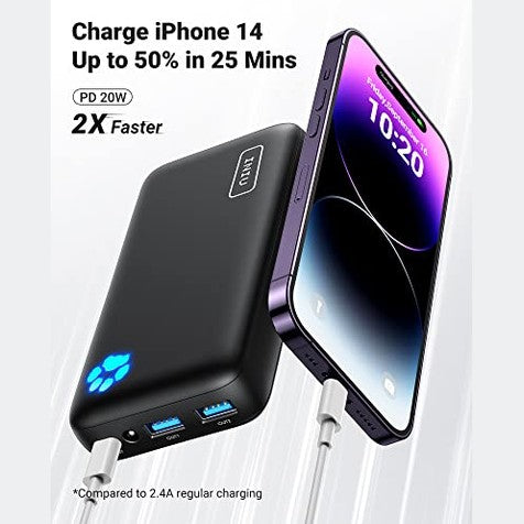Iniu - 22.5W PD QC 20000mAh USB C Power Bank, Fast Charging, 3 Outputs